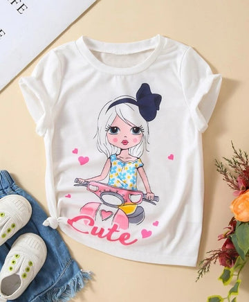 Cute Scooter Girl Graphic Tee